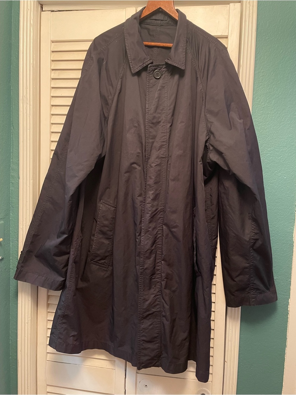 Aspesi Men's Dark Blue Trench Coat